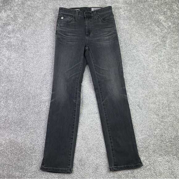 Ag Adriano Goldschmied Isabelle Jeans Women's 24 Gray Straight Crop High Rise - Picture 1 of 14